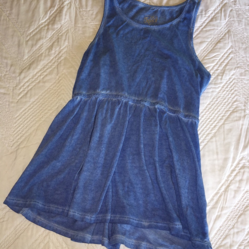 Justice blue tank.